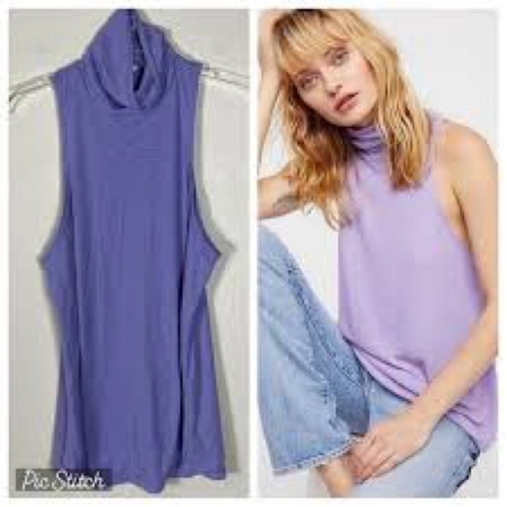 Free People Lavender Sleeveless Tank Top